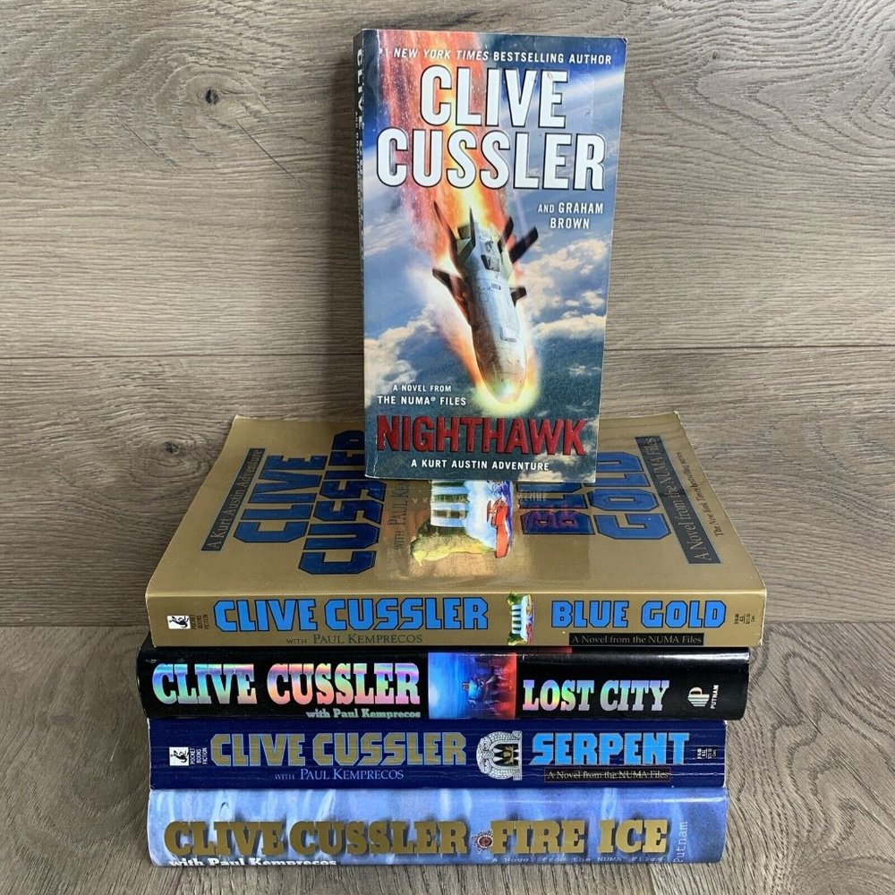 Clive Cussler Books Kurt Austin Numa Files Lot Of 5 Paperback And Hardback Lot 1